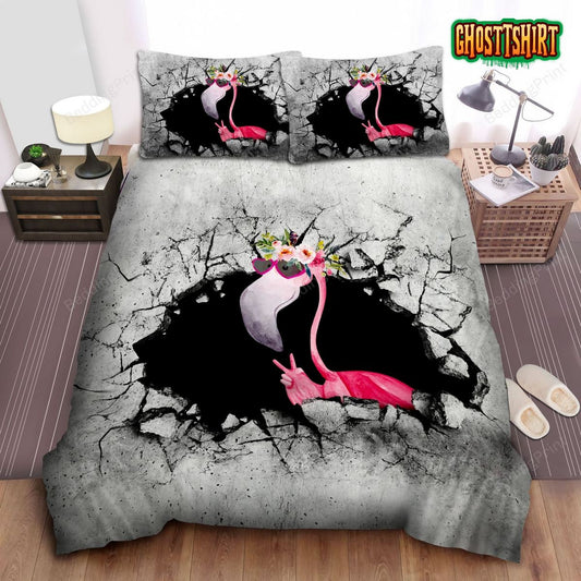 Flamingo From The Broken Wall Duvet Cover Bedding Set