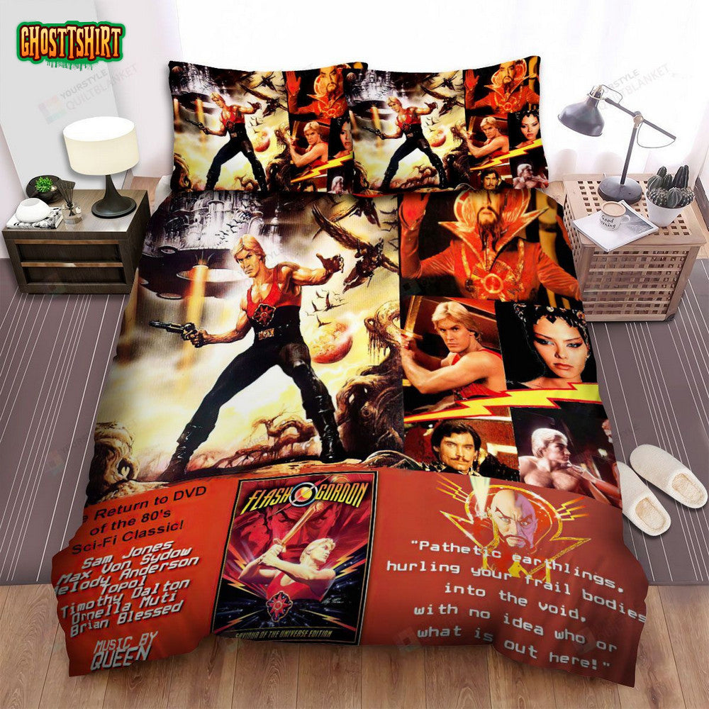 Flash Gordon Movie Art 2 Bed Sheets Duvet Cover Bedding Set