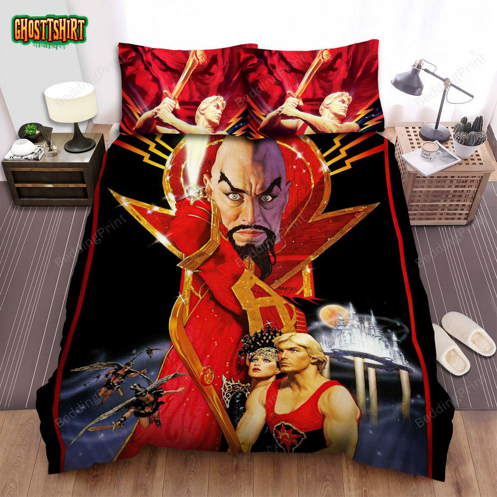Flash Gordon Movie Poster 2 Bed Sheets Duvet Cover Bedding Set