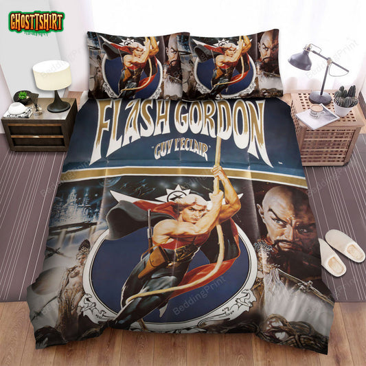 Flash Gordon Movie Poster 4 Bed Sheets Duvet Cover Bedding Set