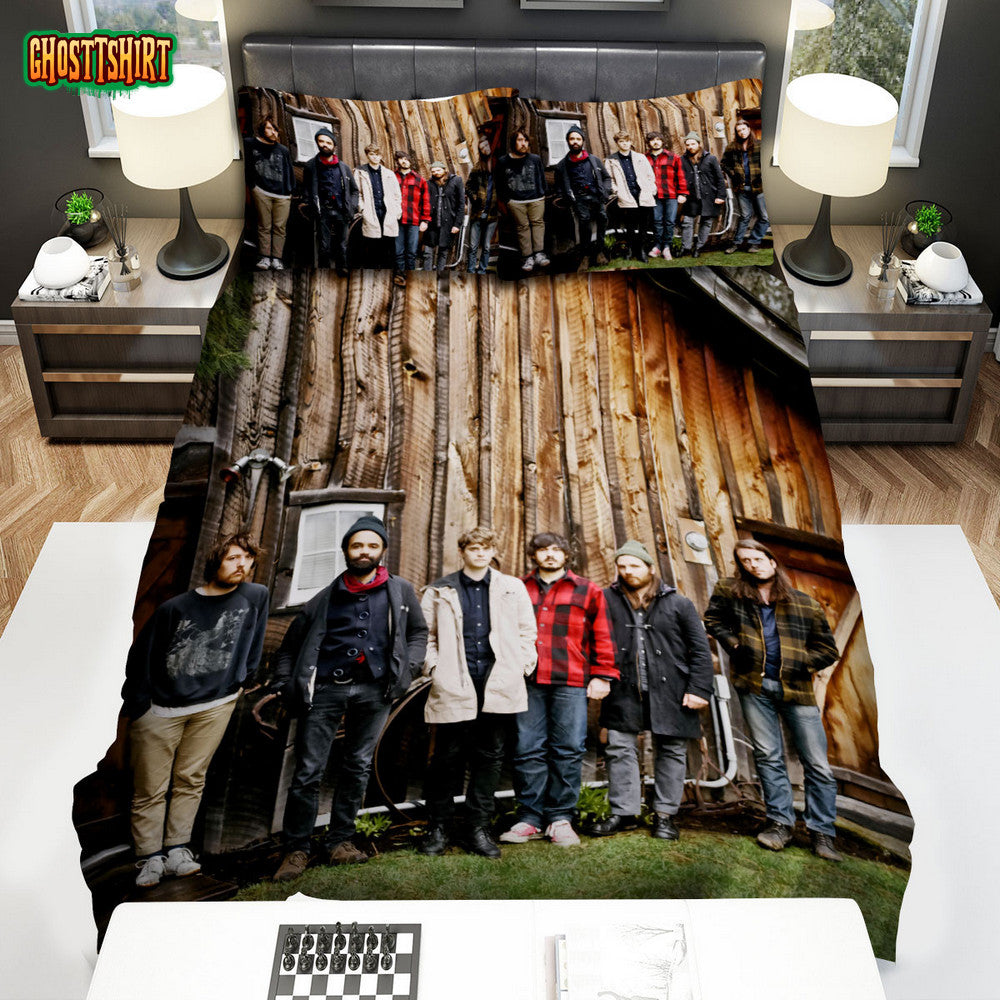 Fleet Foxes Band At The Wooden House Pose Bed Sheets Spread Comforter Duvet Cover Bedding Set