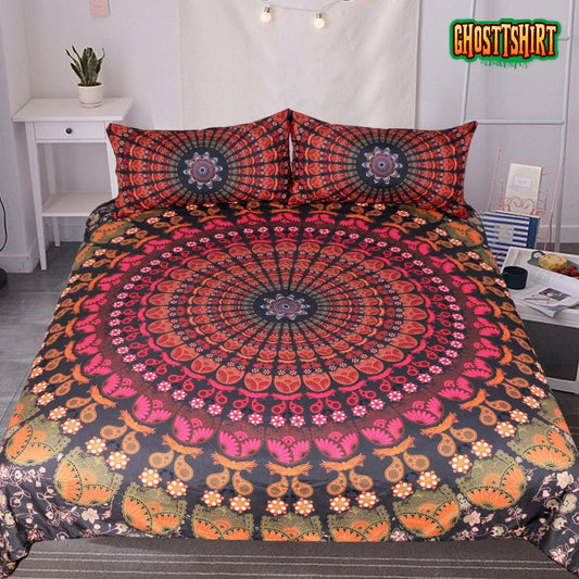 Floral Boho Mandala Bed Sheets Duvet Cover Bedding Set