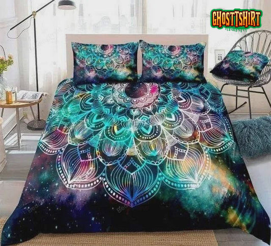Floral Galaxy Mandala Bed Sheets Duvet Cover Bedding Set