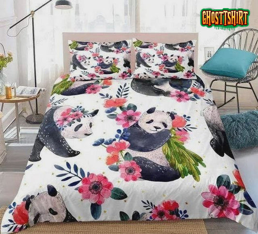 Floral Panda Bedding Set