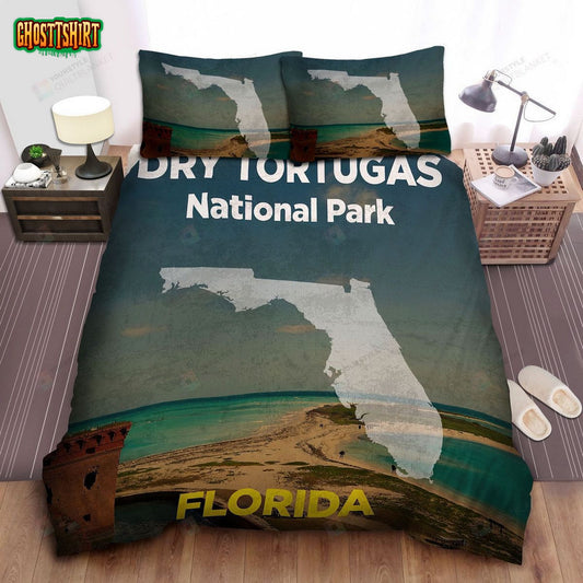 Florida Dry Tortugas National Park Poster Bed Sheets Spread Comforter Duvet Cover Bedding Set
