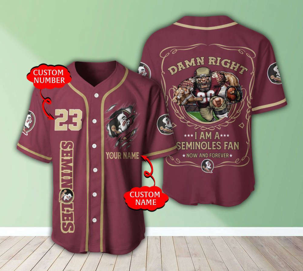 Florida State Seminoles Personalized Baseball Jersey Fan Gifts - lylyprint.com