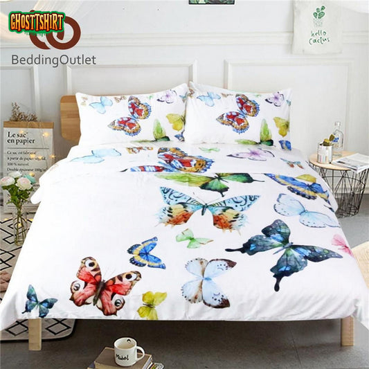 Flying Butterflies Duvet Cover Set Bedding