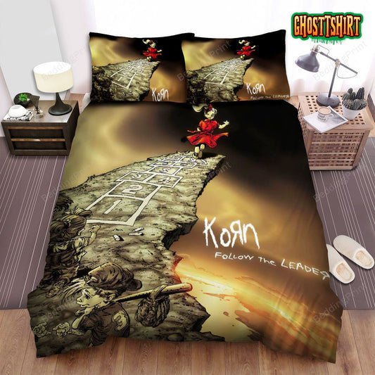 Follow The Leader Korn Issues Bed Sheets Duvet Cover Bedding Set