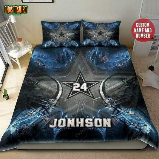Football Cowboys Team Star Custom Name Duvet Cover Bedding Set