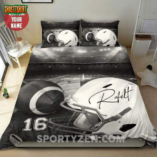 Football Helmet And Ball Custom Duvet Cover Bedding Set