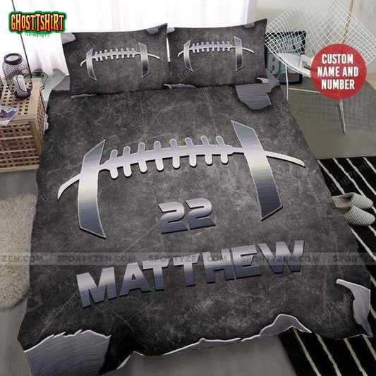 Football Metal Custom Duvet Cover Bedding Set