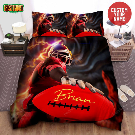 Football Payler Custom Name Duvet Cover Bedding Set