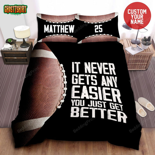 Football Quote Personalized Custom Name & Number Duvet Cover Bedding Set