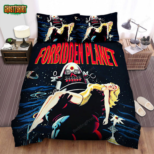 Forbidden Planet Movie Poster 1 Bed Sheets Duvet Cover Bedding Set