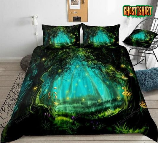 Forest Night Bed Sheets Duvet Cover Bedding Set