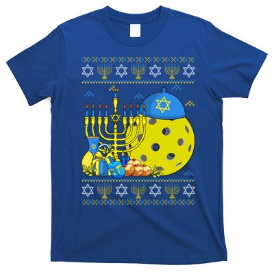Funny Pickleball Ball Orah Dreidel Ugly Hanukkah Sweater Funny Gift T-Shirt