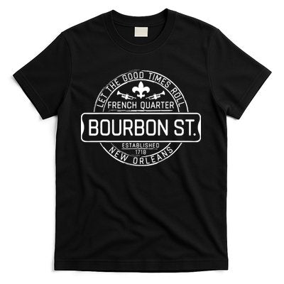French Quarter Bourbon St New Orleans Fleur De Lis Souvenir T-Shirt