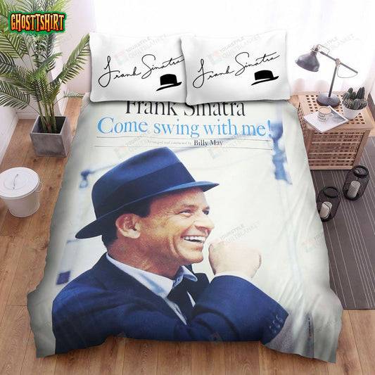 Frank Sinatra Album Come Swing With Me Bed Sheets Spread Comforter Duvet Cover Bedding Set