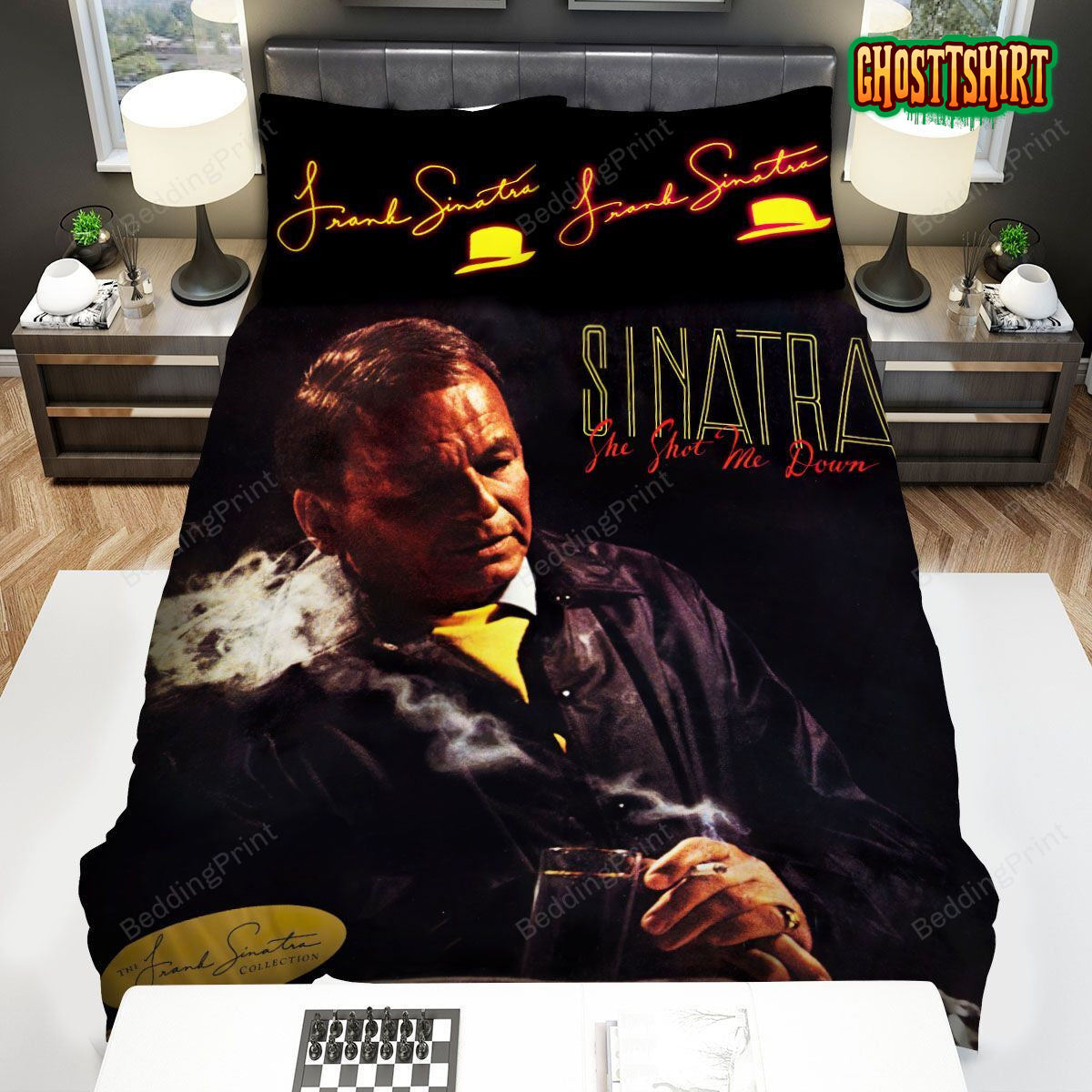 Frank Sinatra Album Cover She Shot Me Down Bed Sheets Duvet Cover Bedding Set