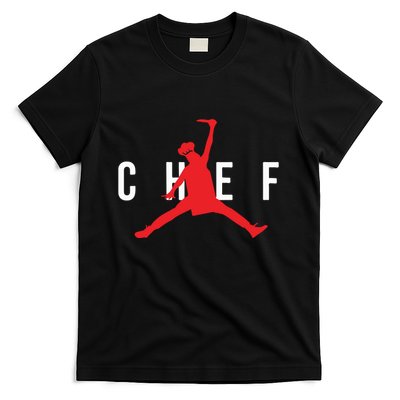 Funny Restaurant Chef Jumping Chef Knife T-Shirt
