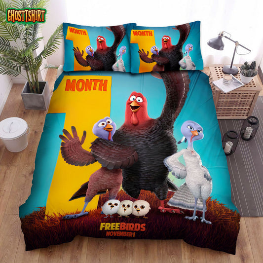 Free Birds (2013) 1 Month To Go Poster Bed Sheets Duvet Cover Bedding Set