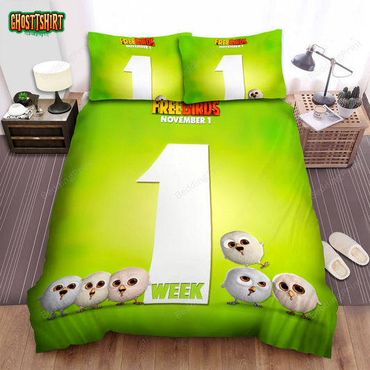 Free Birds (2013) 1 Week To Go Poster Bed Sheets Duvet Cover Bedding Set