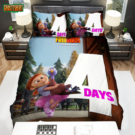 Free Birds (2013) 4 Days To Go Poster Bed Sheets Duvet Cover Bedding Set