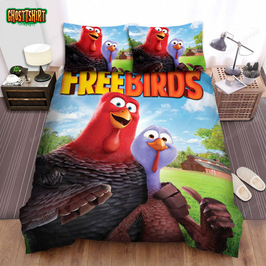 Free Birds (2013) Movie Poster 3 Bed Sheets Duvet Cover Bedding Set