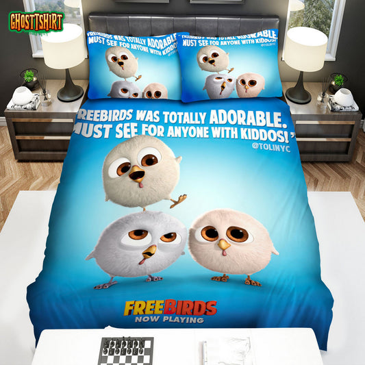 Free Birds (2013) Movie Poster 4 Bed Sheets Duvet Cover Bedding Set