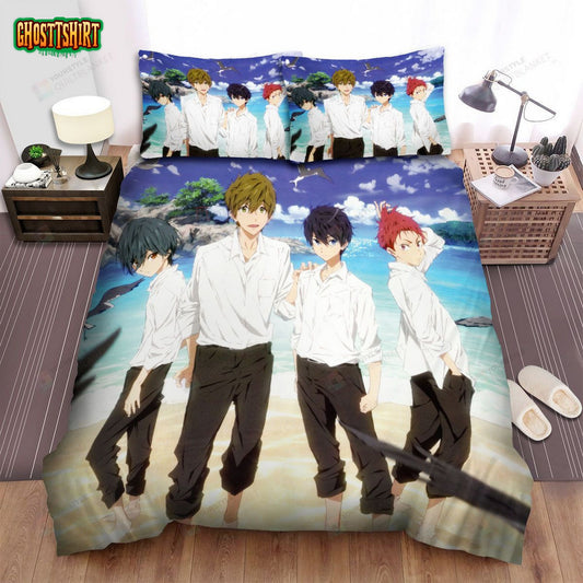 Free! Characters With The Seagulls Bed Sheets Spread Comforter Duvet Cover Bedding Set
