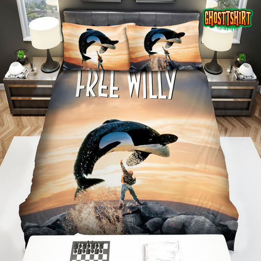 Free Willy Movie Poster 1 Bed Sheets Duvet Cover Bedding Set