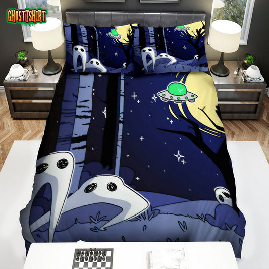 Fresno Nightcrawler In Full Moon Cartoon Illustration Bed Sheets Spread Duvet Cover Bedding Set