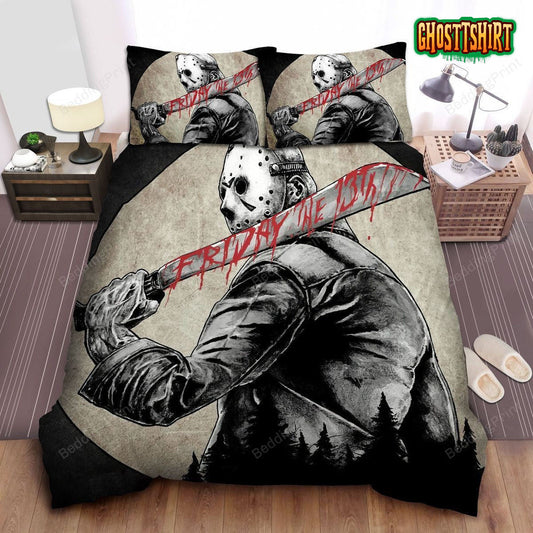 Friday The 13th, Insane Serial Killer Bed Sheets Duvet Cover Bedding Set