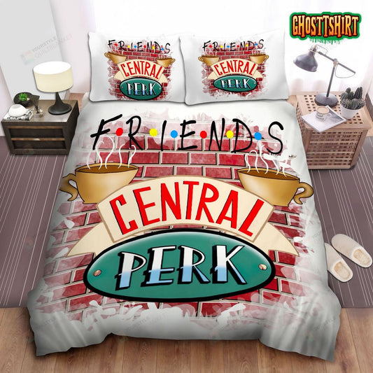 Friends The Central Perk Logo On The Wall Bed Sheets Duvet Cover Bedding Set
