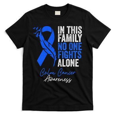 Family Support Colorectal Colonoscopy Colon Cancer Awareness T-Shirt