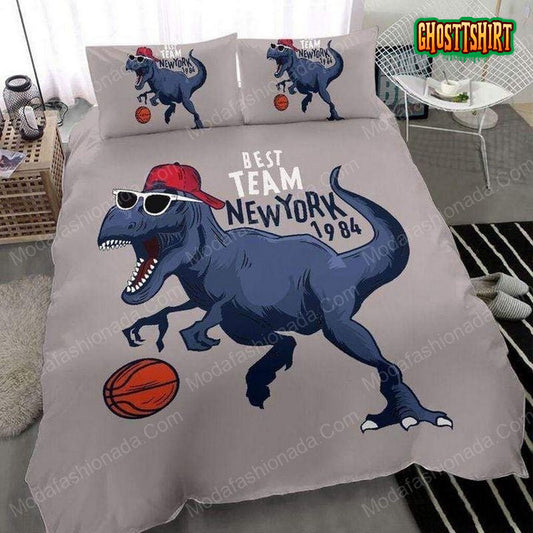 Funny Dinosaurs Basketball Sport Bedding Set
