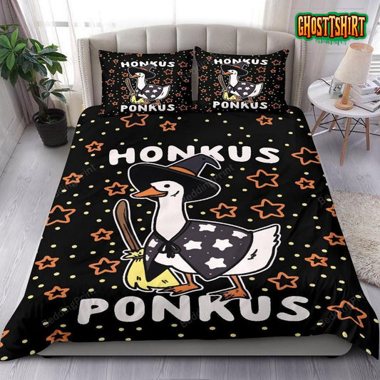 Funny Halloween Witches Duck Cute Honkus Ponkus Bed Sheets Duvet Cover Bedding Set