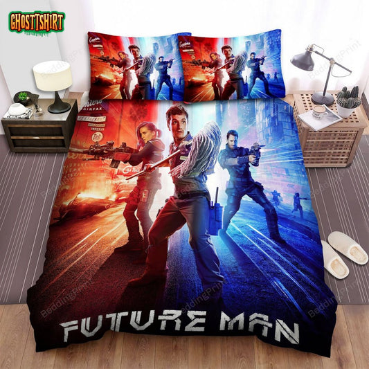 Future Man (2017–2020) Movie Poster 2 Bed Sheets Duvet Cover Bedding Set