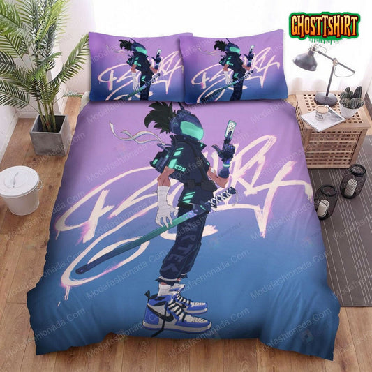 Futuristic Urban Ninja Digital Illustration 105 Bedding Set
