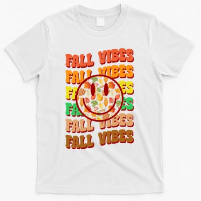 Falls Vibes Smile Face Retro Colorful T-Shirt
