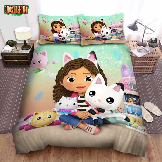 Gabbys Dollhouse Gabby And Cats Illustration Bed Sheets Spread Duvet Cover Bedding Set