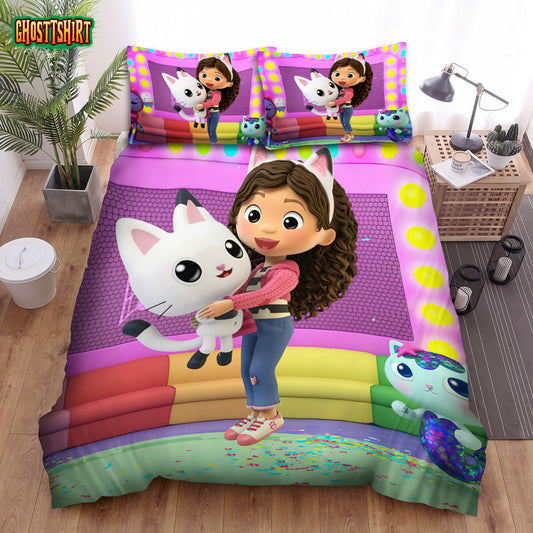 Gabbys Dollhouse Group Happy Time Bed Sheets Spread Duvet Cover Bedding Set