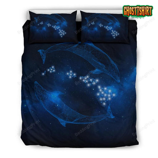 Galaxy Dolphin Bed Sheets Duvet Cover Bedding Set