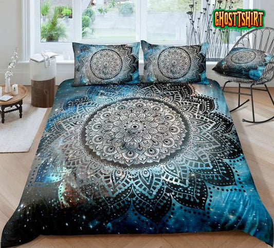 Galaxy Mandala Pattern Bed Sheets Duvet Cover Bedding Set