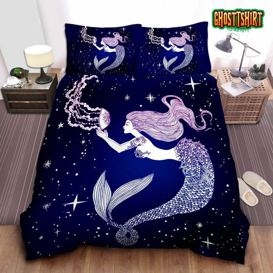 Galaxy Mermaid Bed Sheets Duvet Cover Bedding Set