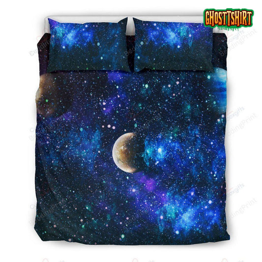 Galaxy Stardust Planet Space Print Bedding Set