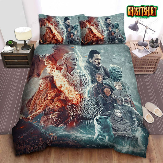 Game Of Thrones A Song Of Ice And Fire Digital Illustration Bed Sheets Duvet Cover Bedding Set