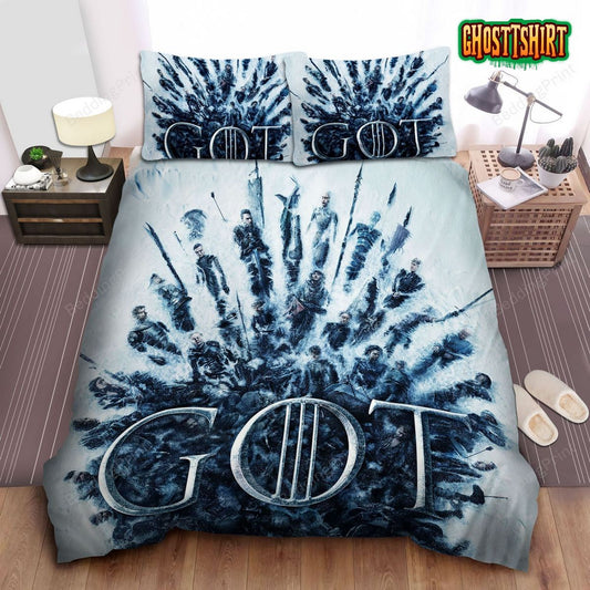 Game Of Thrones Characters In Snow Artwork Bed Sheets Duvet Cover Bedding Set