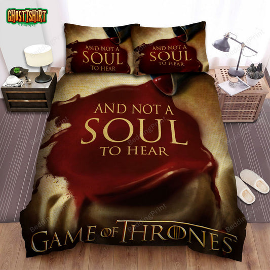 Game Of Thrones Movie And Not A Soul To Hear Poster Bed Sheets Duvet Cover Bedding Set