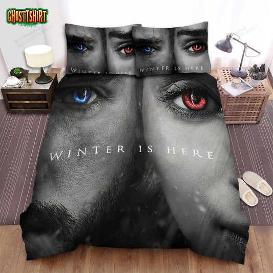 Game Of Thrones Movie Blue And Red Eyes Poster Bed Sheets Duvet Cover Bedding Set